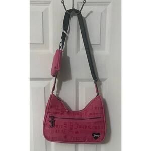 NWT Juicy Couture Material Girl Shoulder Bag Tonal Pink Black Cross Body Purse